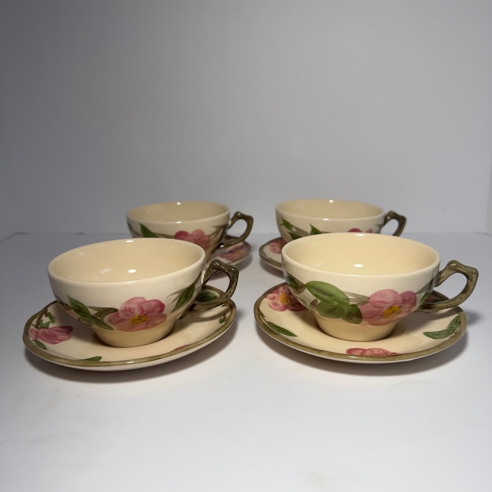 Franciscan Desert‎ Rose Tea Cups and Saucers Set of 4 Johnson Brothers England